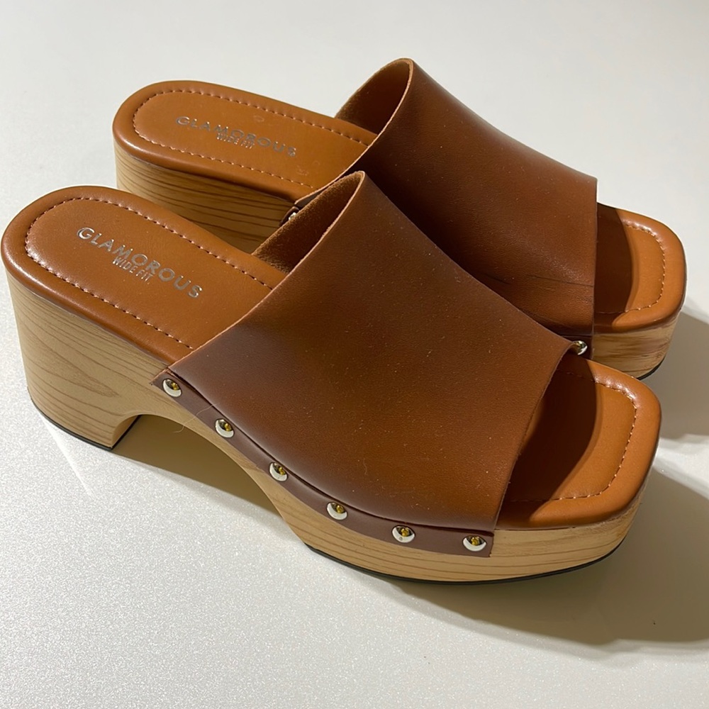 Asos Light weight clogs glamorous wide fit platform